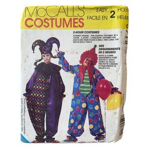 McCalls Sewing Pattern  6719 Jester‎ Clown Costume Sizes 2-4 Kids